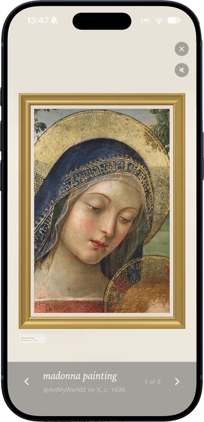 A Renaissance Madonna in a gilt frame