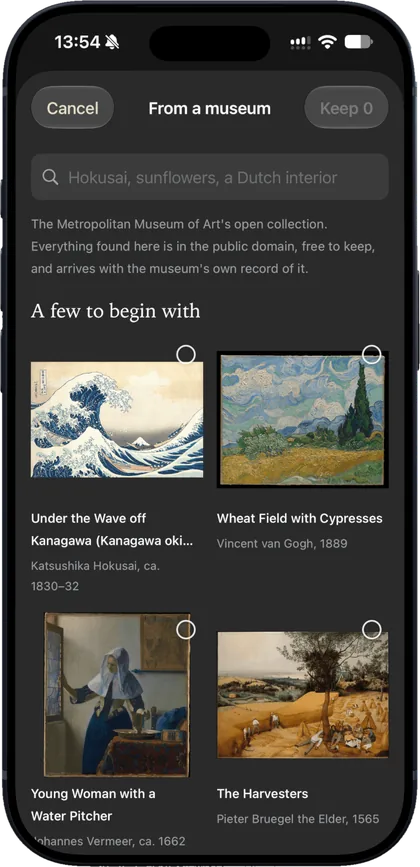 Searching a museum's open collection